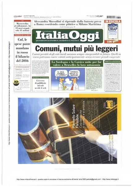 Italia oggi : quotidiano di economia finanza e politica